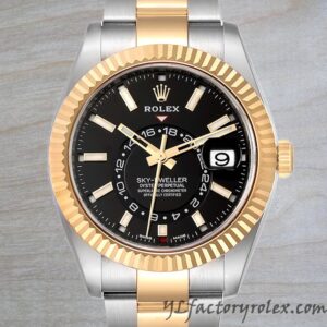 YL Rolex Sky-dweller Men's 42mm m326933-0002 Fake Gold-tone Oyster Bracelet